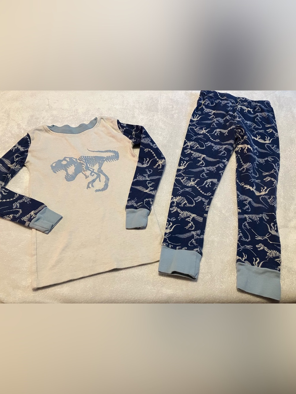 Blue Dinosaur Skeleton Pajama Set